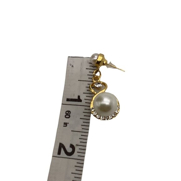 Costume Jewelry Necklace & Drop Earrings Set With Multicolor Faux Pearl Accents - Picture 5 of 14